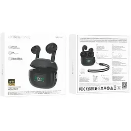 Бездротові навушники Borofone Gratified true wireless BT headset BW40 black  - мініатюра 4