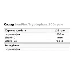 Амінокислота IronFlex Tryptophan, 200 грам - мініатюра 3