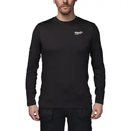 Термореглан MILWAUKEE, CWB LS BL XXL з довгим рукавом, чорний, (розмір XXL)