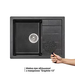 Кухонна мийка Lidz 650x500/200 GRF-13 (LIDZGRF13650500200), Графіт - мініатюра 3