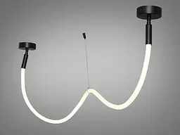 Стельова люстра LED Diasha 9610-1500BK Мотузка, 17W, 935 лм, чорний, для низьких стель, сучасний стиль для коридору, вітальні, - мініатюра 2