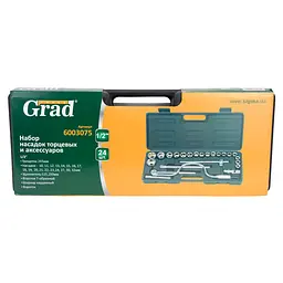 Набір насадок торцевих Grad 1/2" + аксессуары 24 шт (TR6003075) - мініатюра 5