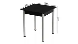Стіл кухонний Ferrum-decor Агата 75x90x90 Білий ДСП Сосна Кембра 16мм (FRD-105682) - мініатюра 3