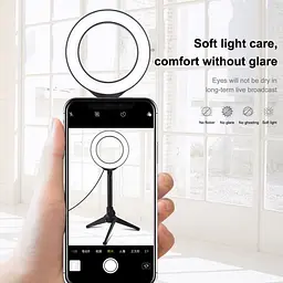 Кільцева USB LED лампа Puluz PKT3084B 4.7" + настільний штатив - мініатюра 8