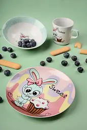 Набір дитячого посуду Limited Edition Sweet Bunny, 3 предмети (C523) - мініатюра 4