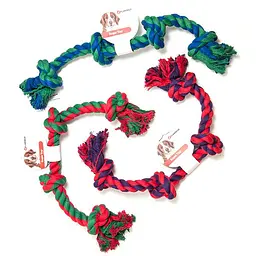 Flamingo cotton bone 4knots іграшка для собак мотузкова кістка 4 вузла 60 см