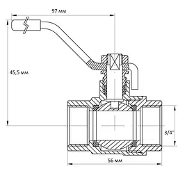 Кран кульовий Koer 3/4" ГГР (KR.214) KR0042 - мініатюра 4