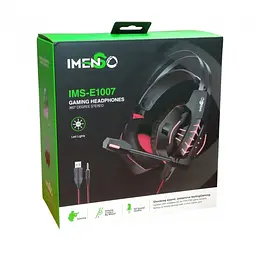 Навушники дротові ігрові IMENSO IMS-E1007, з мікрофоном, RGB підсвітка, сині - мініатюра 4