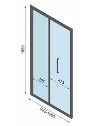 Душова кабіна Rea Rapid Fold 100x100 black пристінна REA-KPL-09918, Чорний матовий, Універсальна, прозрачний, Чорний матовий - мініатюра 5