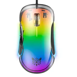 Комп'ютерна мишка Onikuma дротова C24 з RGB підсвіткою прозорий корпус 800-7200 DPI Dual Scroll для ПК - мініатюра 2