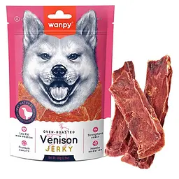 Wanpy Venison Jerky ВАНПІ В’ЯЛЕНА ОЛЕНИНА З КАЧКОЮ СЛАЙСИ лакомство для собак, 100 г