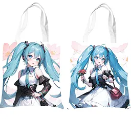 Шоппер еко-сумка Вокалоїд Хацуне Міку Vocaloid Hatsune Miku 36 см двосторонній