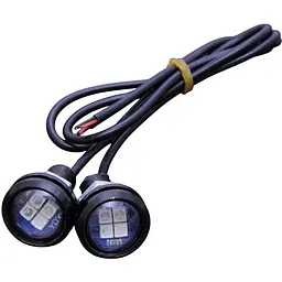 Денні ходові вогні ДХО очі врізні LED D23 мм / 3W / 12V / Сині 2 шт.