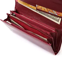Шкіряний лакований гаманець з блоком для кредитних карток ST Leather 22682 червоний - мініатюра 10