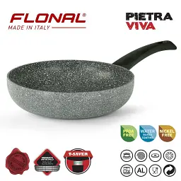 Сковорода Flonal Pietra Viva алюмінієва з антипригарним покриттям Magma-Tech 22 см темно-сіра - мініатюра 2