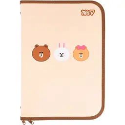 Папка факультативна пластикова Yes Line Friends А4 на блискавці з кишенею (492470)