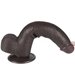 Фалоімітатор Sliding-Skin Dual Layer Dong 9 23 см (коричневий) - мініатюра 16