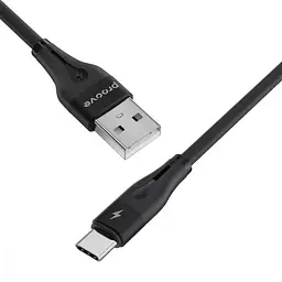 Кабель Proove Soft Silicone USB to Type-C 2.4A (1m) black (CCSO20001201) - мініатюра 2