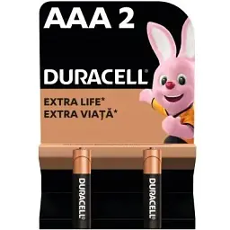 Батарейка Duracell AAA лужні 2 шт. в упаковці (5000394058170 / 81484984)