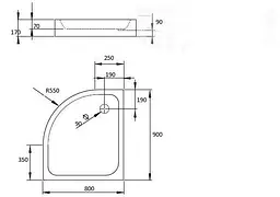 Душовий піддон Radaway Siros E 80 x 90 Compact SBE9817-1R - мініатюра 2
