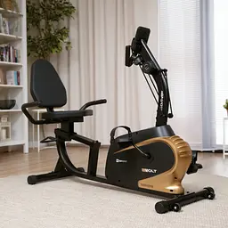Горизонтальний велотренажер Hop-Sport HS-045L Volt магнітний золотистий - мініатюра 16