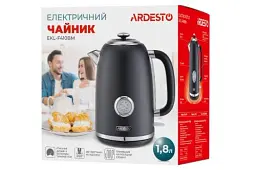 Електрочайник Ardesto EKL-F410BM, Black, 2200W, 1.8 л, дисковий, нержавіюча сталь, захист від перегріву, індикатор рівня води - мініатюра 5