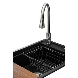 Мийка кухонна GRANADO Basic Artes black shine (+ змішувач Campo LUX inox + дозатор Redondo inox + коши (ksg1101) - мініатюра 2