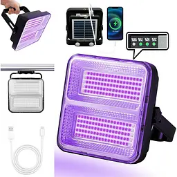 Black Light Spotlight 60 Вт, WINNIW 120 LED УФ-лампа з чорним світлом, що перезаряджається ультрафіолетове світло для вечірки