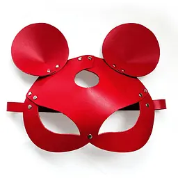 Шкіряна маска зайчика Art of Sex - Mouse Mask, колір Червоний - мініатюра 3