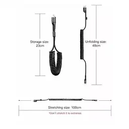 Кабель Baseus Fish eye Spring USB для Type-C 2A 1m Black (CATSR-01) - мініатюра 7