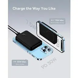 Магнітний бездротовий акумулятор Baseus Magnetic Mini wireless Fast Charging 10000 mAh PPCX110201 - мініатюра 5