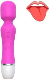 Вібратор I'MCUM Dual Love 2 в 1 з язичком Рожевий (IM-KWD03013) - мініатюра 2
