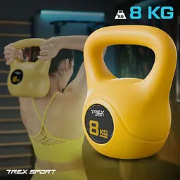 Гиря вінілова 8кг Trex Sport TX-008CKB жовта - мініатюра 17