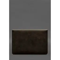 Чохол-конверт BlankNote Crazy Horse для MacBook 13 із клапаном шкіра+фетр Темно-коричневий - мініатюра 2