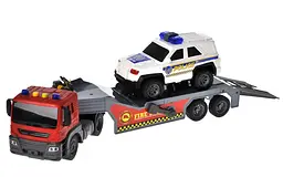 Іграшковий автовоз з поліцейською машинкою інерційний світлозвукові ефекти JS202A-1, в коробці р.52,5x12,5x18 см YG Toys - мініатюра 4