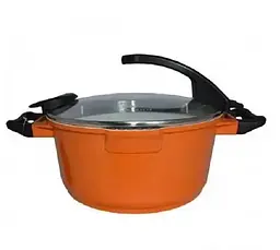 Каструля з кришкою Barton Steel BS-6924-orange 24 см 3.3 л оранжева