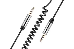 Аудіокабель AUX Mini-Jack 3,5 — Mini-Jack 3,5 2E Coiled MiniJack 1.8m Black
