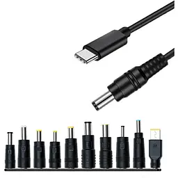 Кабель для зарядки ноутбука USB type C DC 65W з набором перехідників