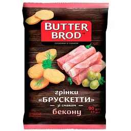 Грінки BUTTERBROD 90г Бекон Брускети зі смаком бекону