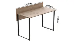 Комп'ютерний стіл Ferrum-decor Скай 75x140x60 чорний ДСП Дуб Сан-Марино 32мм (FRD-103639) - мініатюра 2