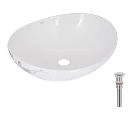 Раковина накладна Qtap Dove, Marble, овальна, з донним клапаном QTDOV188SB49785