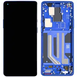 Дисплей OnePlus 8 Pro чорний, Amoled, PRC, з рамкою синього кольору, Ultramarine Blue