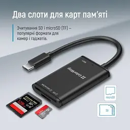 Зчитувач флеш-карт ColorWay USB-C to USB 3.0/SD/MicroSD (CW-CR-02) - мініатюра 9