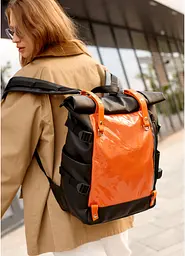 Жіночий рюкзак Sambag RollTop Hacking чорно-помаранчевий 41 x 30 x 16 см (24460129) - мініатюра 9