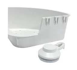 Кутова полиця для ванної IKEA з присосками, біла, пластик, 30×20×17 см - мініатюра 4