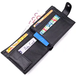 Чоловічий гаманець середнього розміру із натуральної шкіри ST Leather 22444 чорний - мініатюра 7