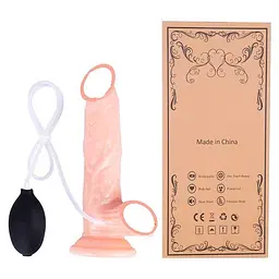 Фалоімітатор реалістичний з імітацією сім'явиверження Squirt Extreme Dildo 21*4 см Тілесний - мініатюра 4