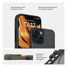 Чехол для Apple iPhone 14, Uniq MagCase, черный, противоударный, панель-накладка с MagSafe, ударопрочный TPU+PC, с магнитом MagSafe, поддержка полноценной беспроводной зарядки, ArmorStandart (ARM75269) - мініатюра 3