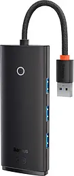 USB-хаб Baseus Lite Series 4-Port USB-A HUB Adapter USB-A to USB 3.0*4 25cm WKQX030001 Black