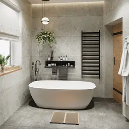 Полиця в ванну кімнату Nice & Cozy Towel shelf з тримачем для рушників чорна - мініатюра 5